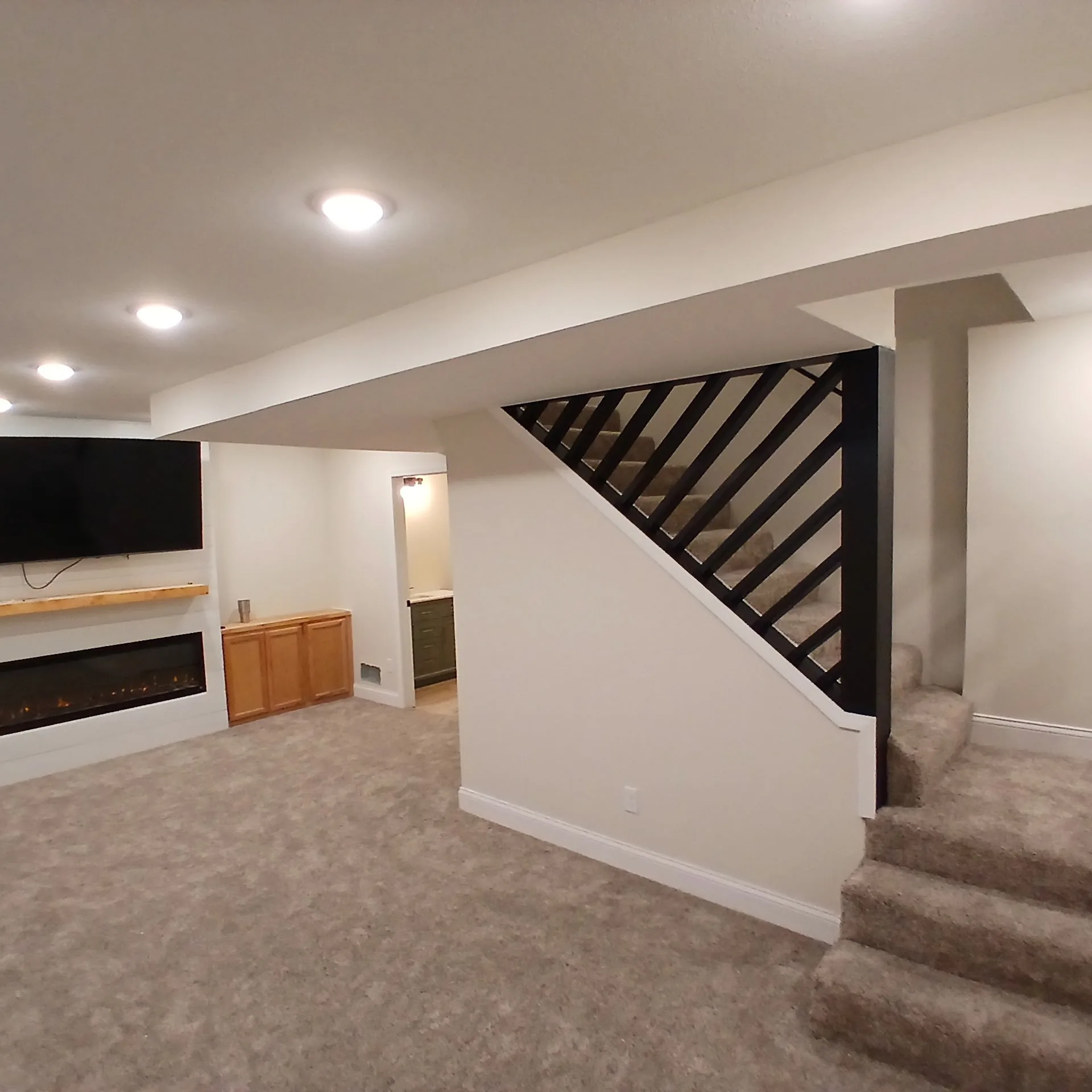 Finished basement in a Rogers area home